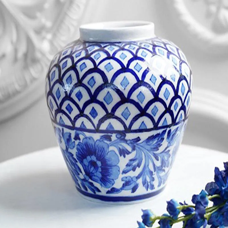 Cerulean Handpainted Vase media 1