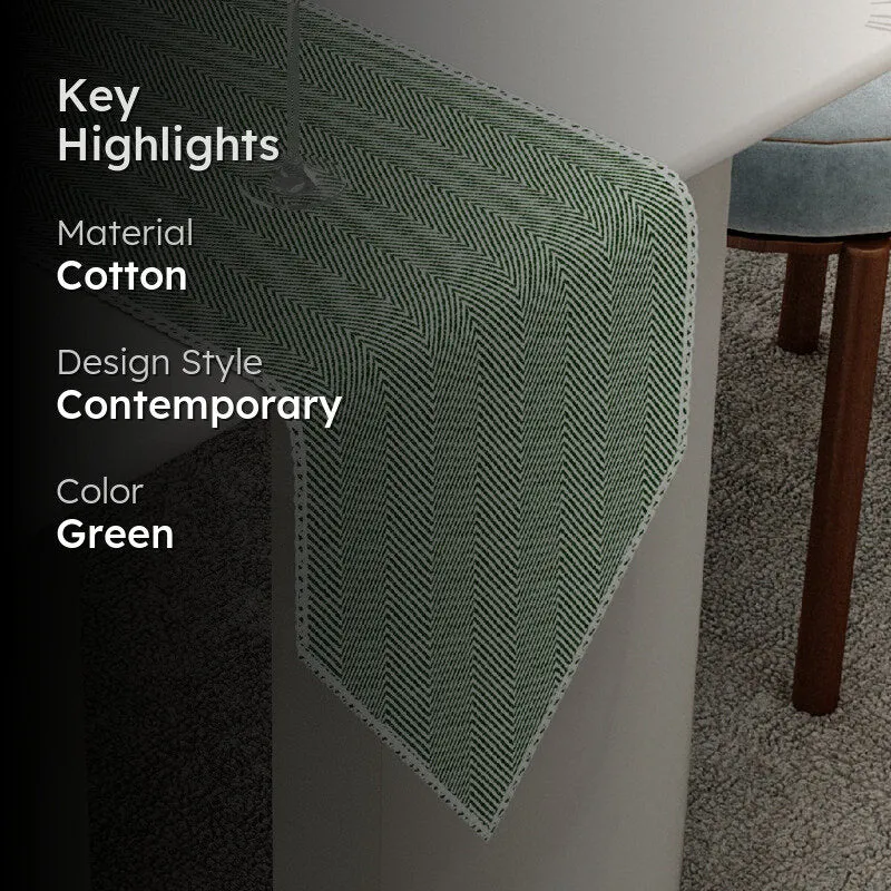 Runelle Cotton Table Runner - Green media 2