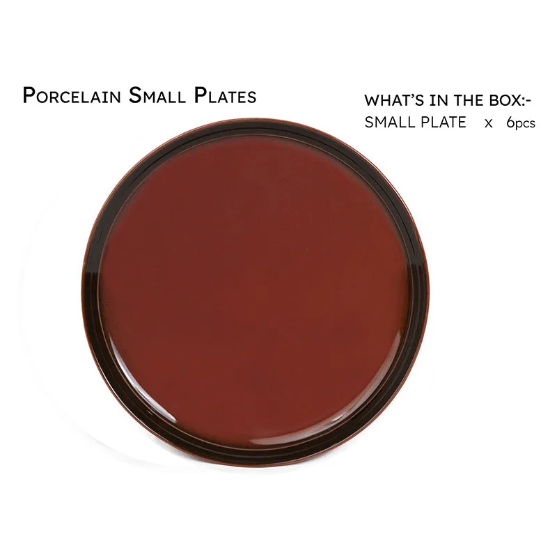 Caspian Porcelain Quarter Plate (Brown) - Set Of Six media 6