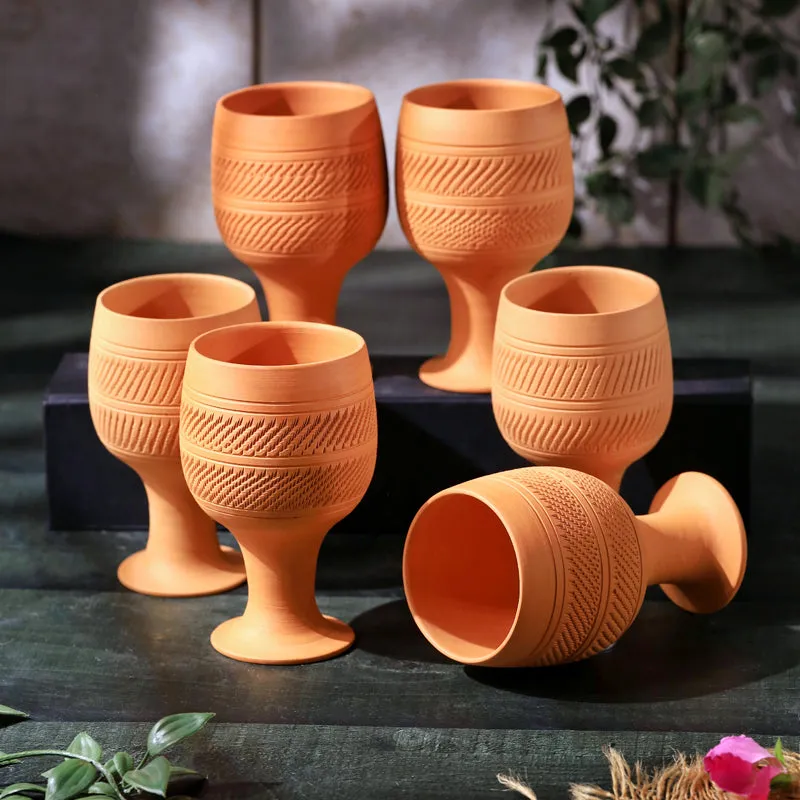 TerraVino Terracotta Stem Glass - Set Of Six media 5