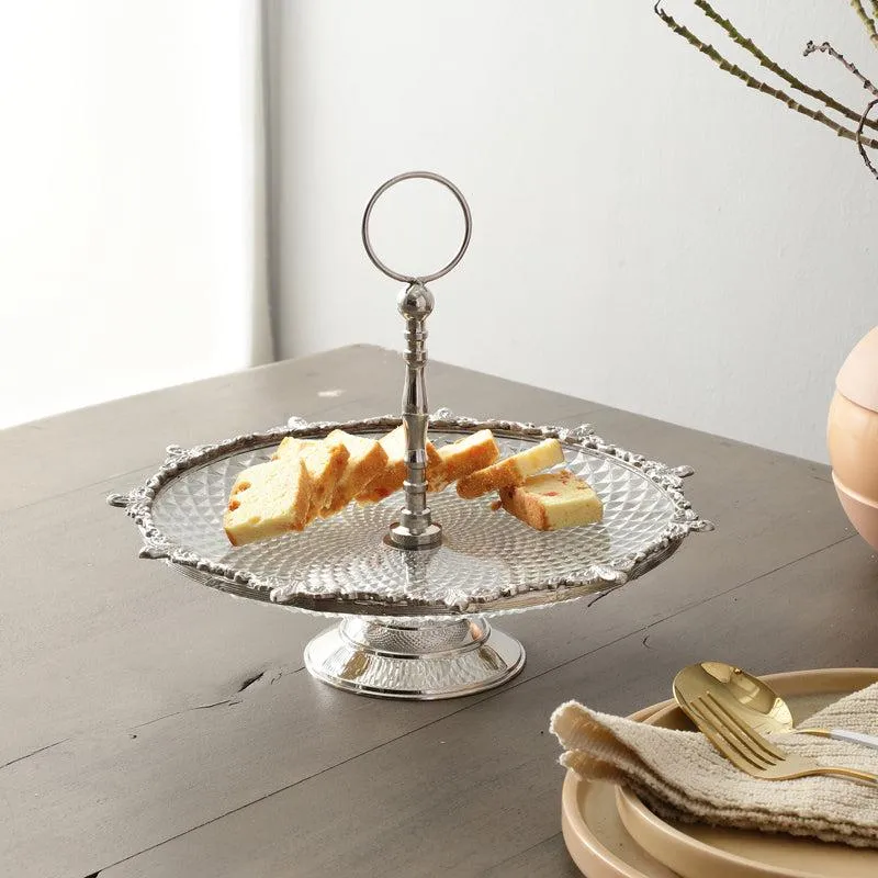 Crystal Norma Cake Stand - Silver media 1
