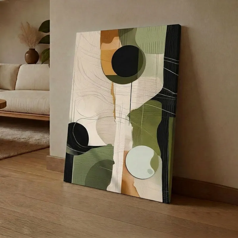 Desert Olive Canvas Abstract Wall Art media 1