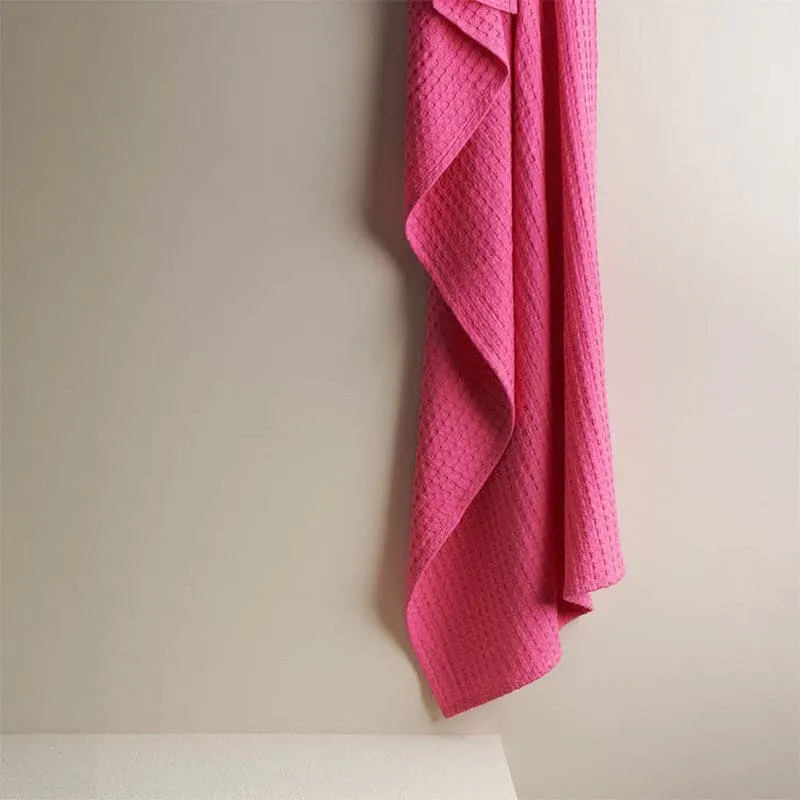 Alyssa Textured Waffle Bath Towel - Rose media 1