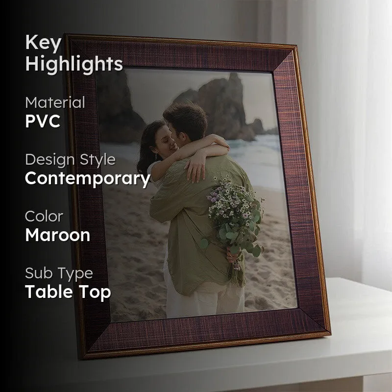 Elegant Vintage Style PVC Photo Frame - Maroon media 2