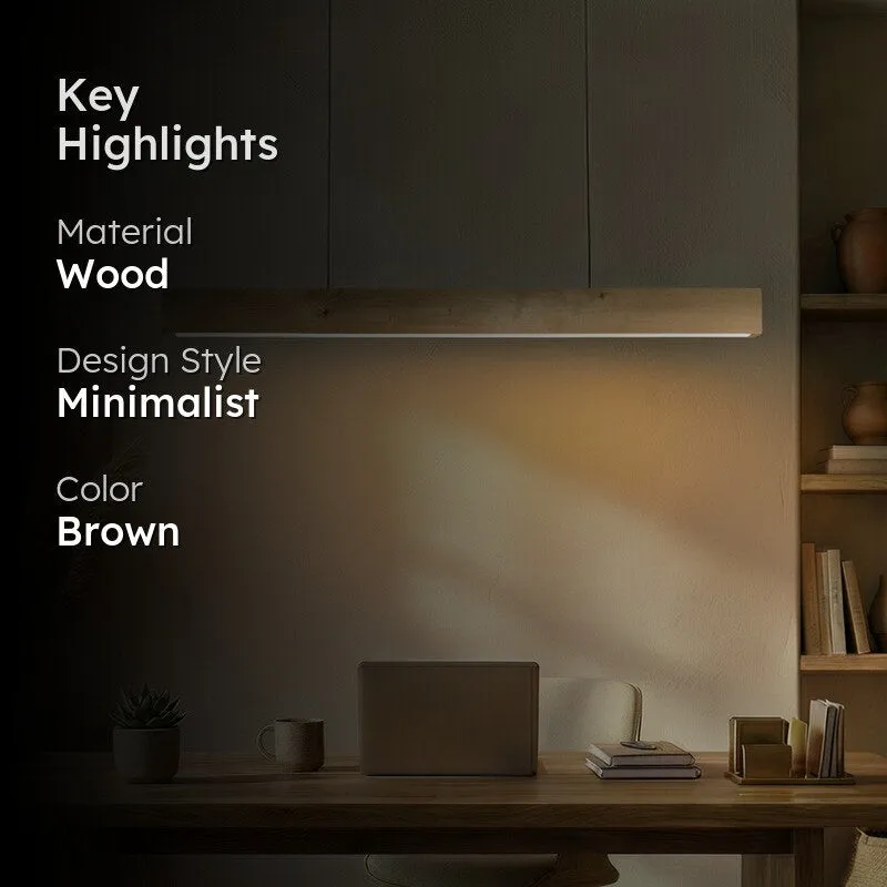 LinearRay Wooden Ceiling Lamp - Brown media 2
