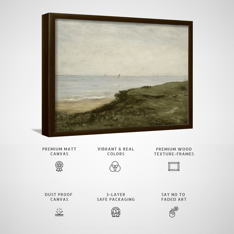 Cliff & Waves Wood Wall Art With Frame - Black media 5