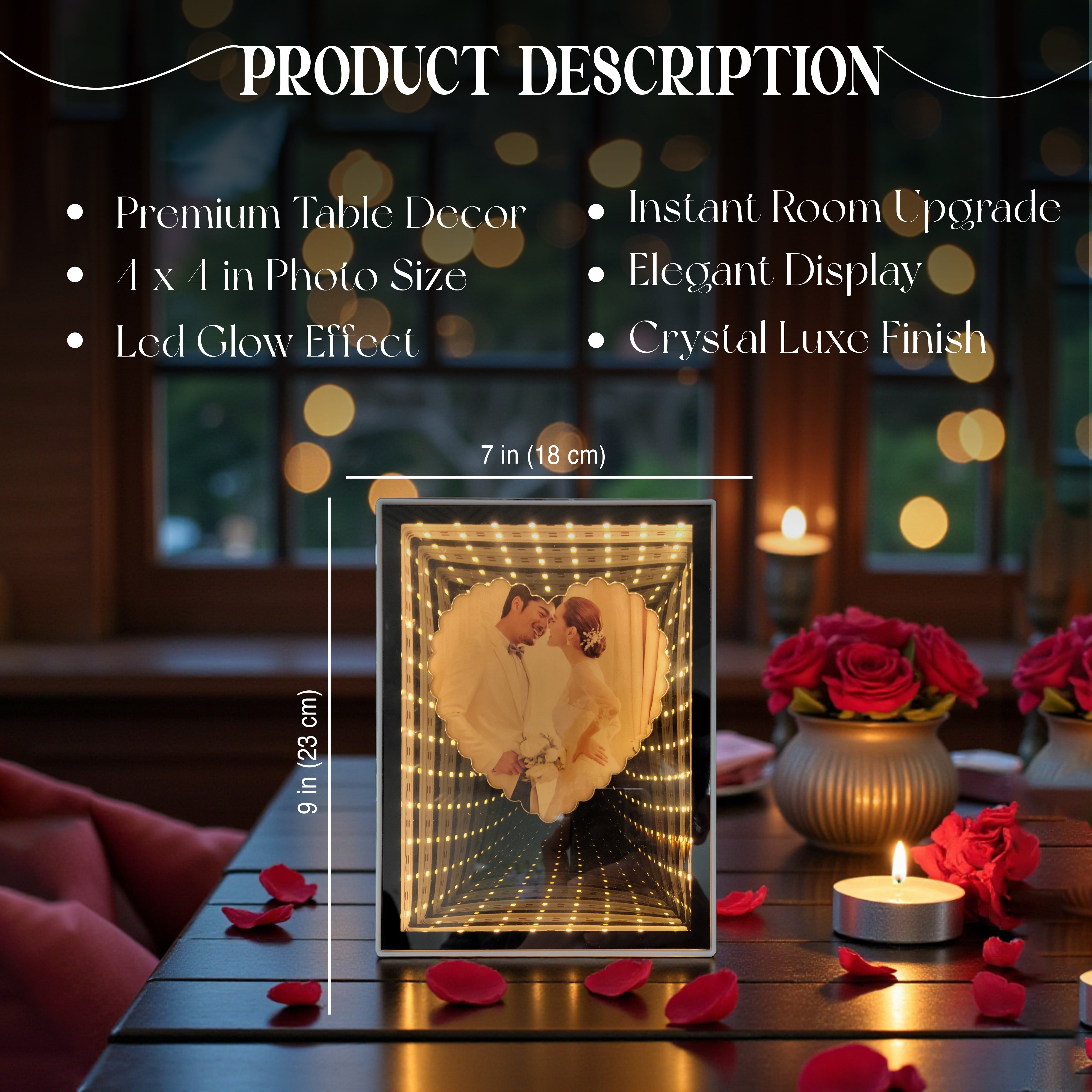 Cupid Hollow Glow Plastic Photo Frame - Black media 4