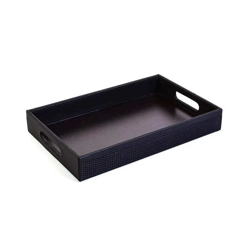 Trivox Faux Leather Serving Tray (Black) - Set Of Two media 6