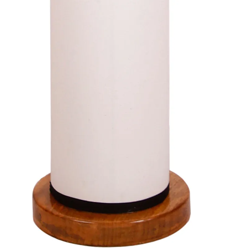 Agia Wooden Tower Floor Lamp With Jute Shade - Black & White media 4