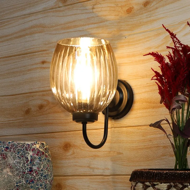 Warm Amber Glass Wall Lamp media 4