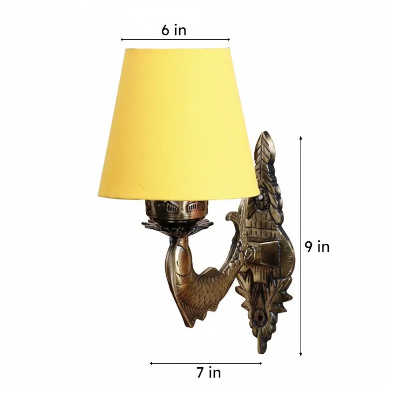 Ziada Stiva Conical Fabric & Metal Wall Lamp - Yellow media 5