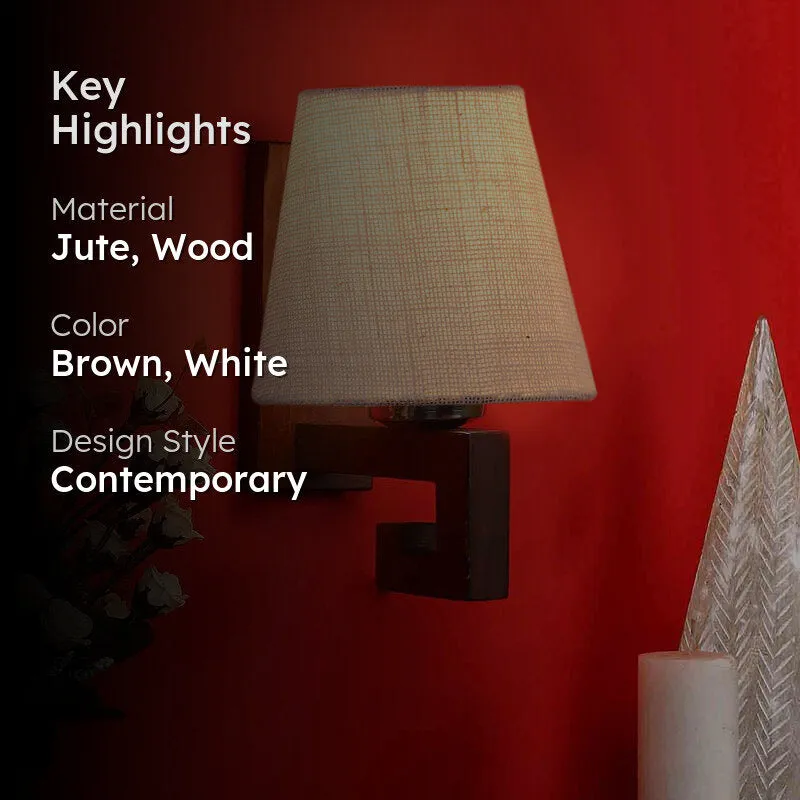 Avian Conical Wooden Wall Lamp media 2