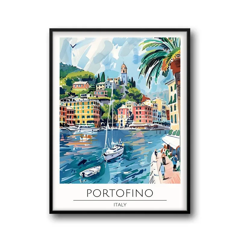 Vintage Portofino Framed Canvas Wall Painting media 5