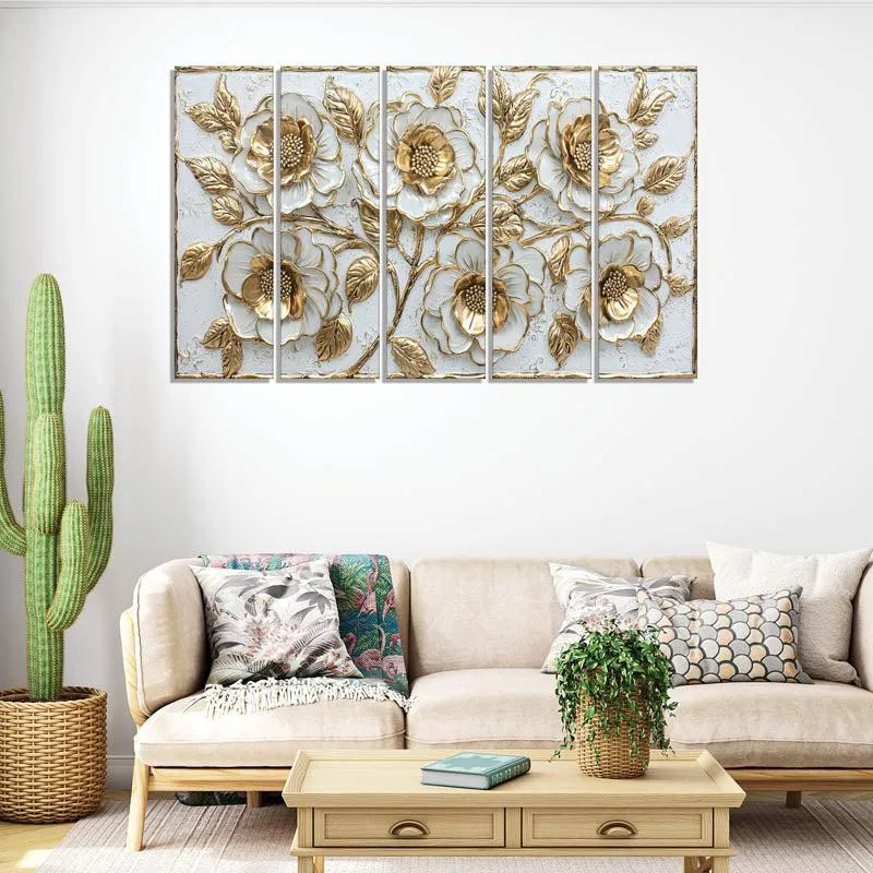Venla Flora Wall Painting - Set Of Five media 3