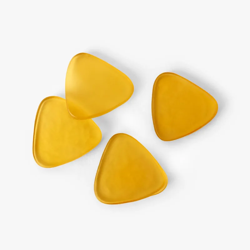 Glossy Trivo Glass Coaster (Yellow) - Set Of Four media 5