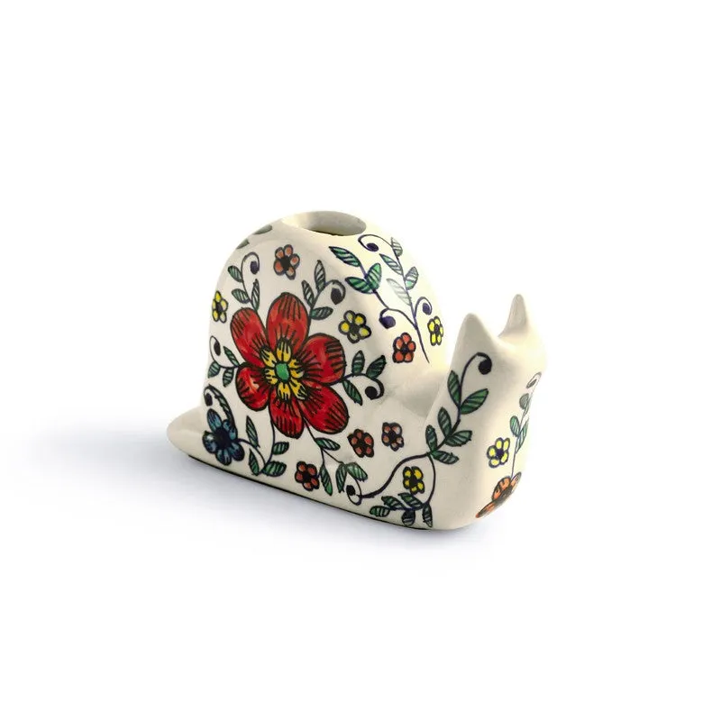 Floral Snail Handpainted Ceramic Showpiece media 3
