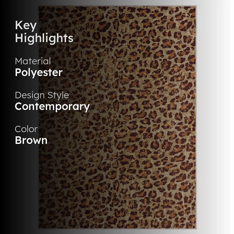 Rectangular brown leopard-pattern carpet with highlight overlay