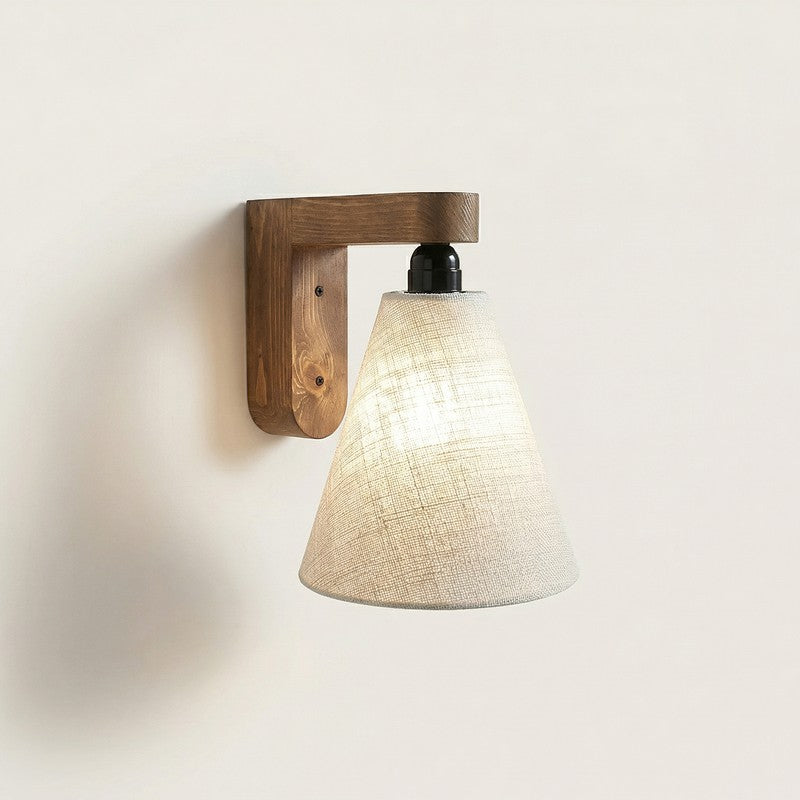 Onore Jute and Wooden Cone Wall Lamp media 4