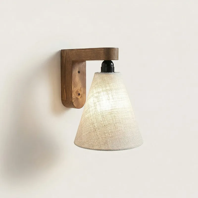 Onore Jute and Wooden Cone Wall Lamp media 4