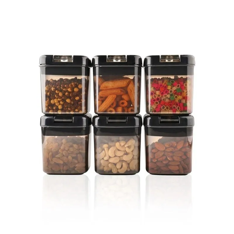 Snaplock Kitchen Aura Air Tight Container (Black/500 mL Each) - Set of Six media 3