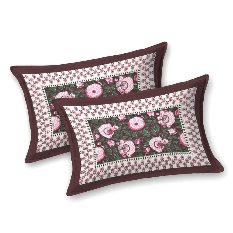 Midnight Blossom Cotton Bedsheet (Pink) - 200 TC media 6