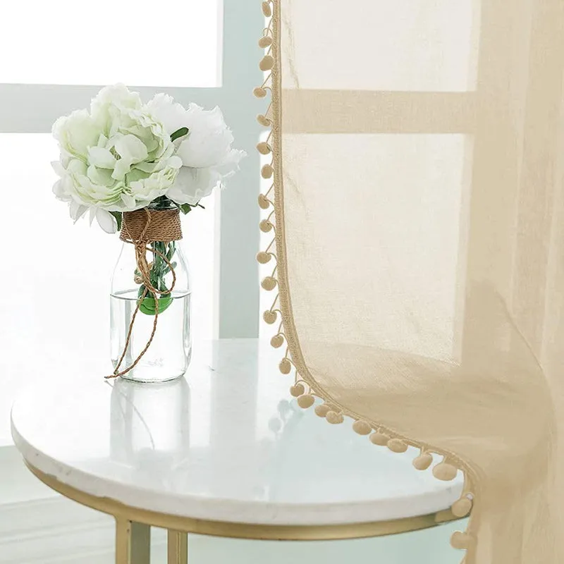 Urban Space Kanya Linen-Textured Curtain (Beige) - Set Of Two media 1