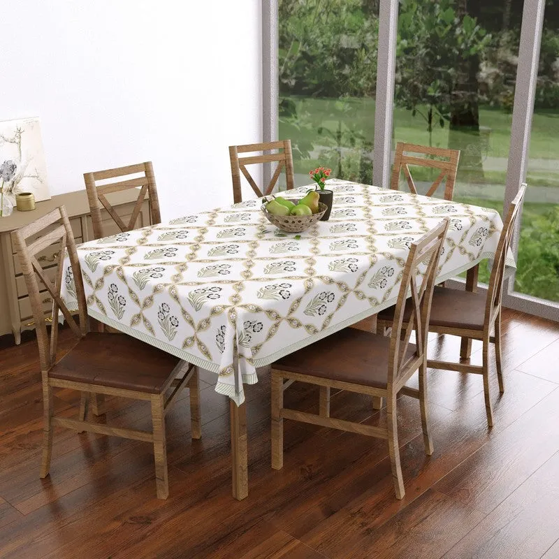 Eleganza Cotton Table Cover - Yellow,Green media 1