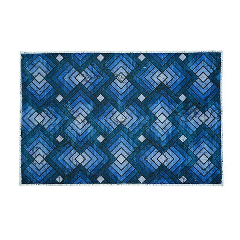 ContourLines Polyester Kitchen Floor Mats (Blue) - Set of Two media 7