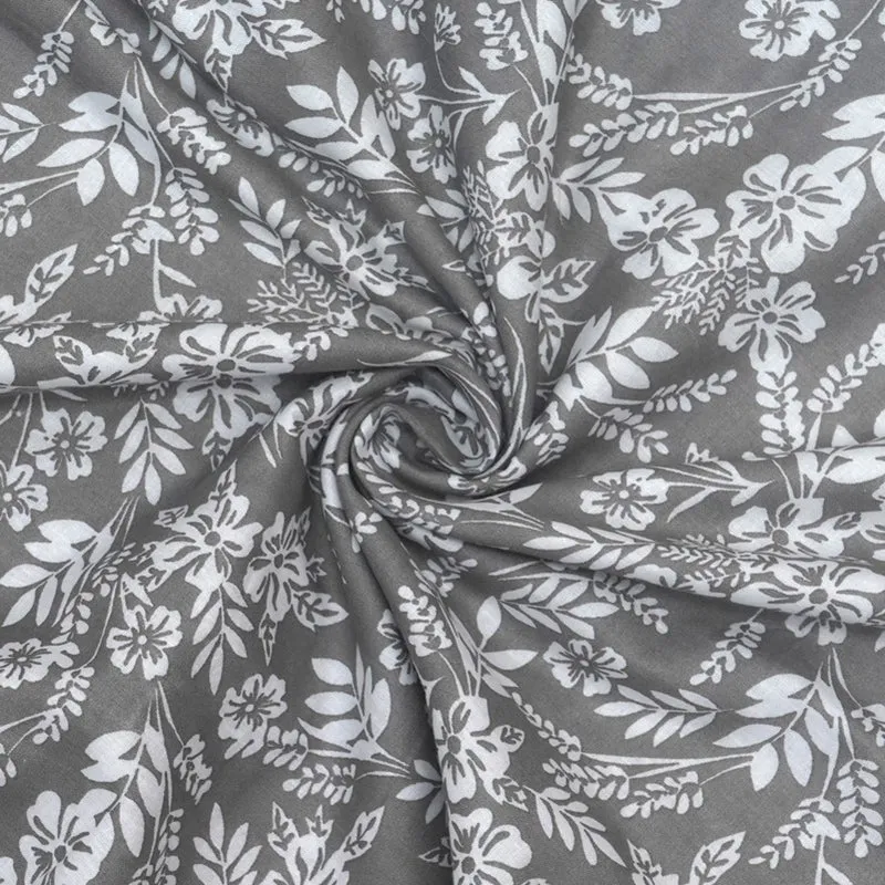 Floral Sprinkle Reversible Cotton Dohar (Grey) - 120 GSM media 6