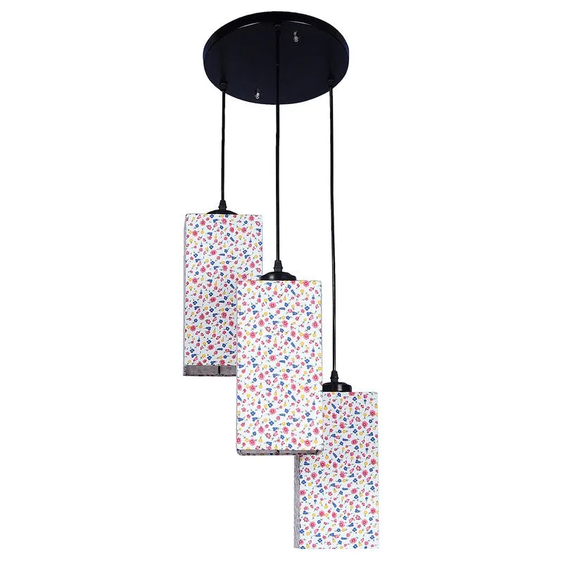 Warm Ivory Triple Metal Ceiling Lamp - Multicolor media 5