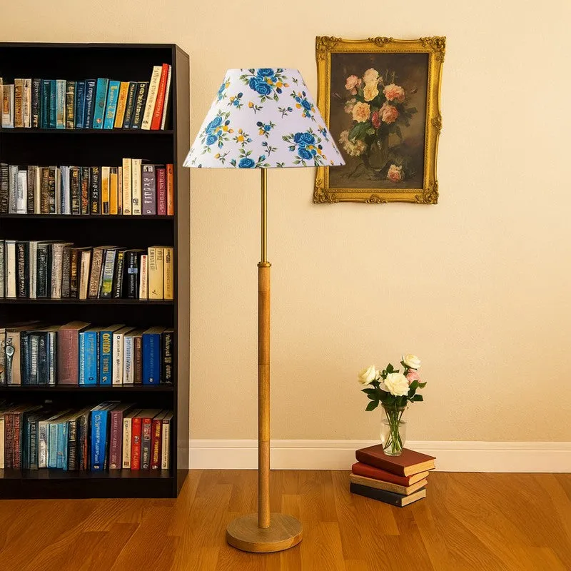 Retro Beam Wooden Floor Lamp - Blue media 3