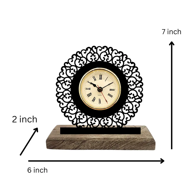 Floral Edge Analog Table Clock media 5