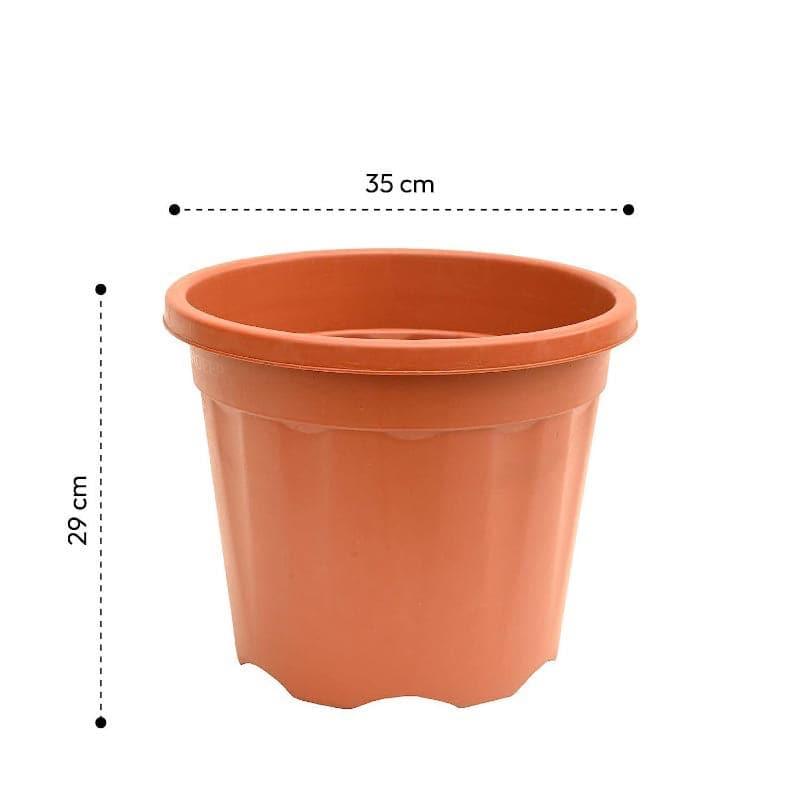 Ugaoo UV Treated Brown Plastic Pot (35 CM) - Set Of Three media 5