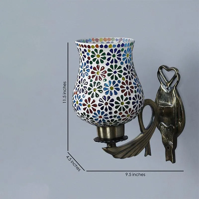 Liva Love Gleam Mosaic Glass & Metal Wall Lamp media 3