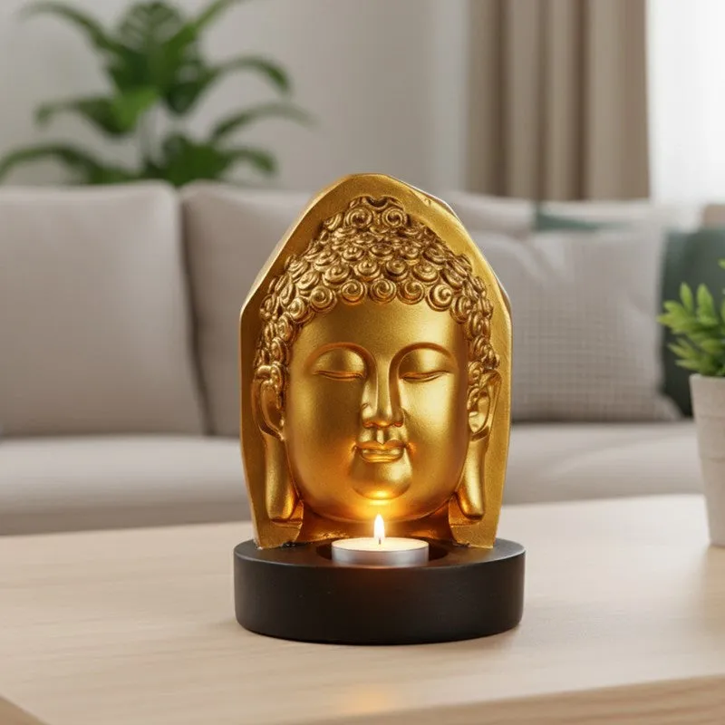 Aura of Calm Buddha Showpiece - Gold media 1