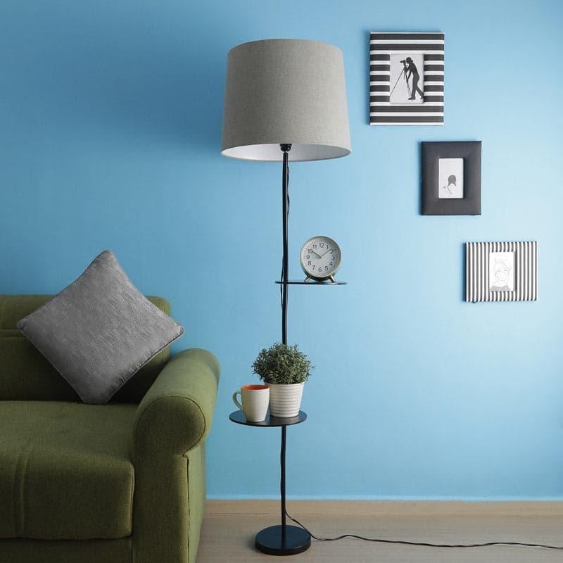 Amera Black Floor Lamp With Shelf media 3