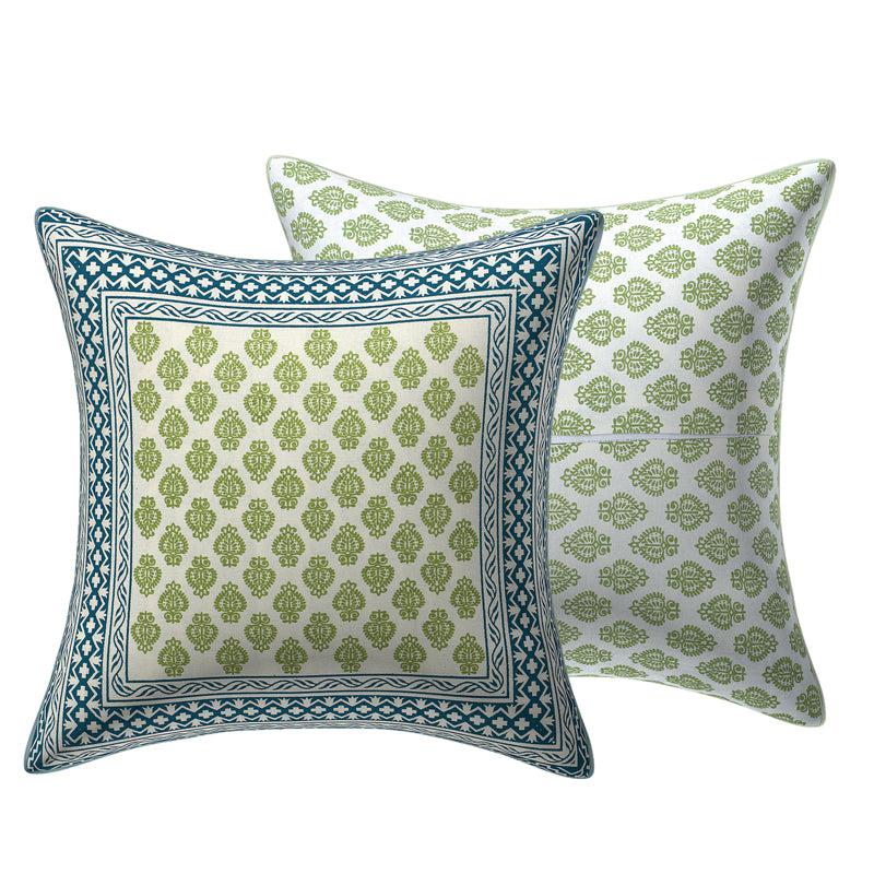Mouparna Printed Diwan Set (Blue) - Six Piece Set media 4
