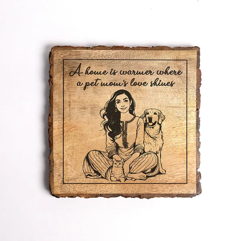 Pet Mom's Love Wood Showpiece - Square media 5