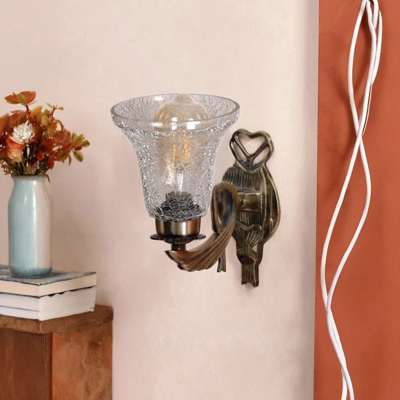 Ornate Antique Glass Wall Lamp media 4
