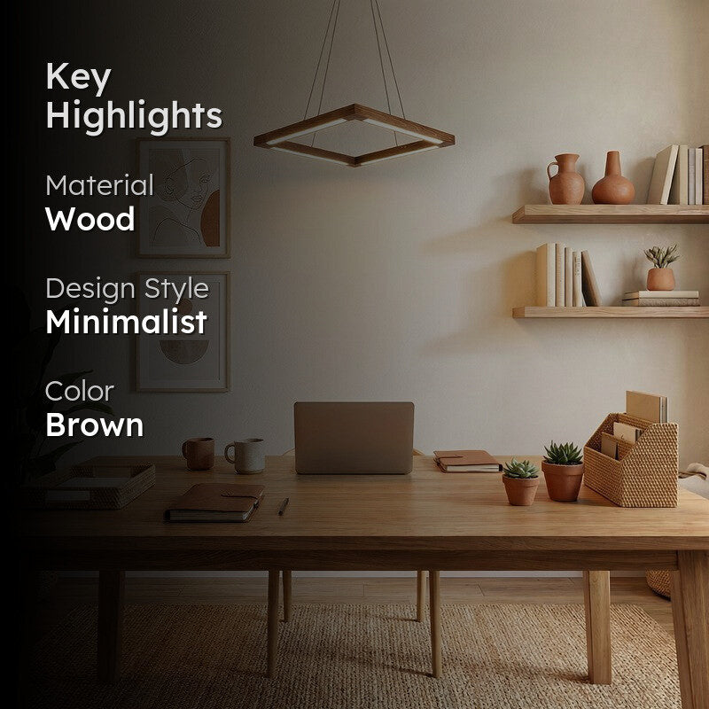 Gwynevere Linear LED Wooden Ceiling Lamp - Brown media 2