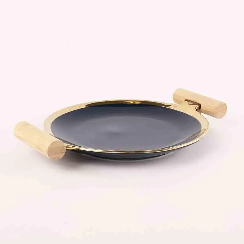 Moonshine Ceramic Platter With Handles - Royal Blue media 6
