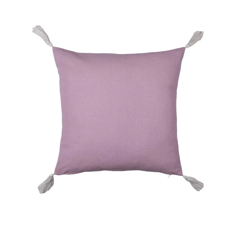 Floral Elegance Cotton Cushion Cover (Purple) - Set of Two media 4