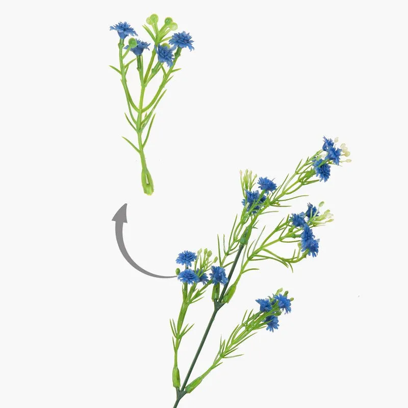 Aurevine Artificial Silk Faux Flowers (Blue,1.16 feet) - Set Of Two media 4