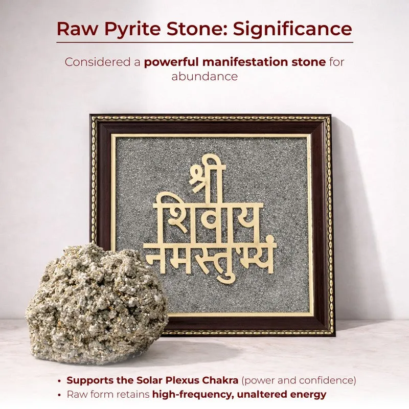 Lord Shiva Divine Mantra Pyrite & Wood Wall Art media 8