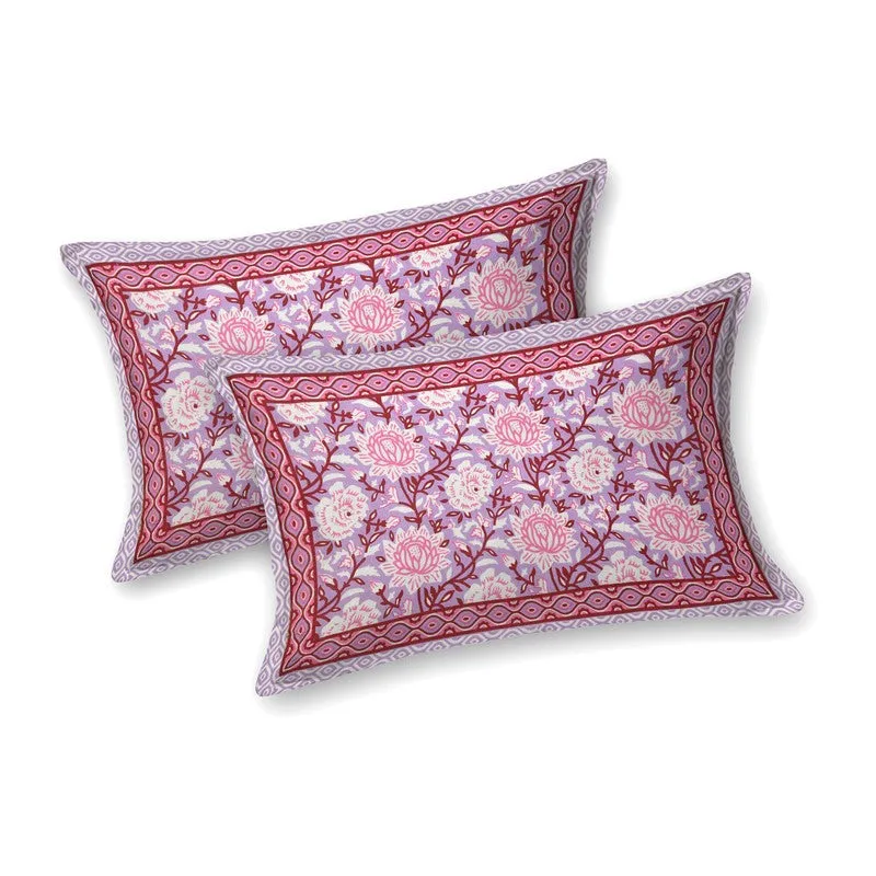 Bloomo Cotton Bedsheet (Purple,Pink) - 240 TC media 4