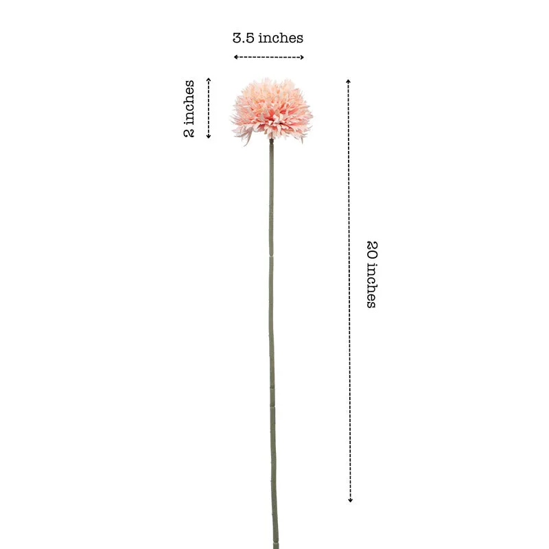 Artificial Realistic Chrysanthemum Flower Stick (Peach) - Set Of Six media 8