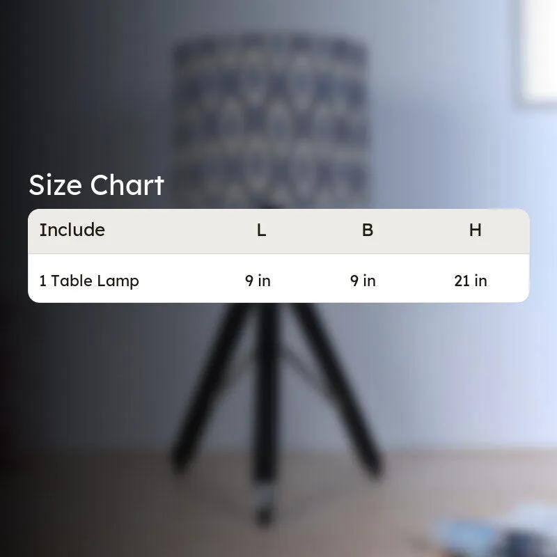 Lois Fold Printed Tripod Mango Wood Table Lamp - Blue,White,Black media 5