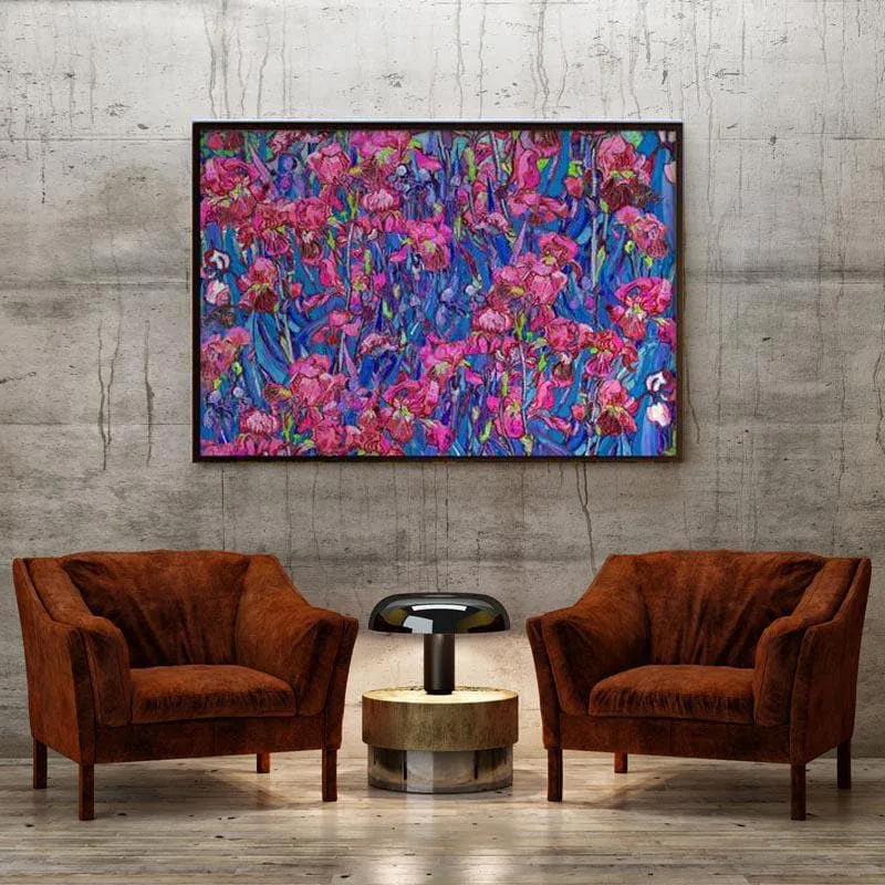 Pink Irises By Vincent Van Gogh - Black Frame media 4