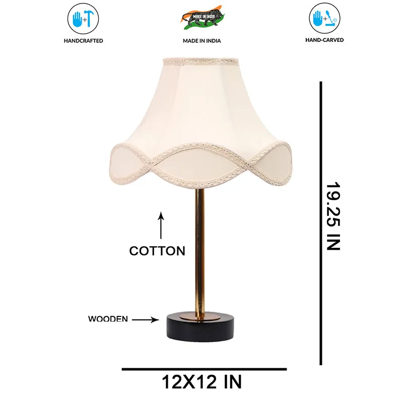 Valencia Arc Rodin Wooden Table Lamp - OffWhite,Gold,Black media 7