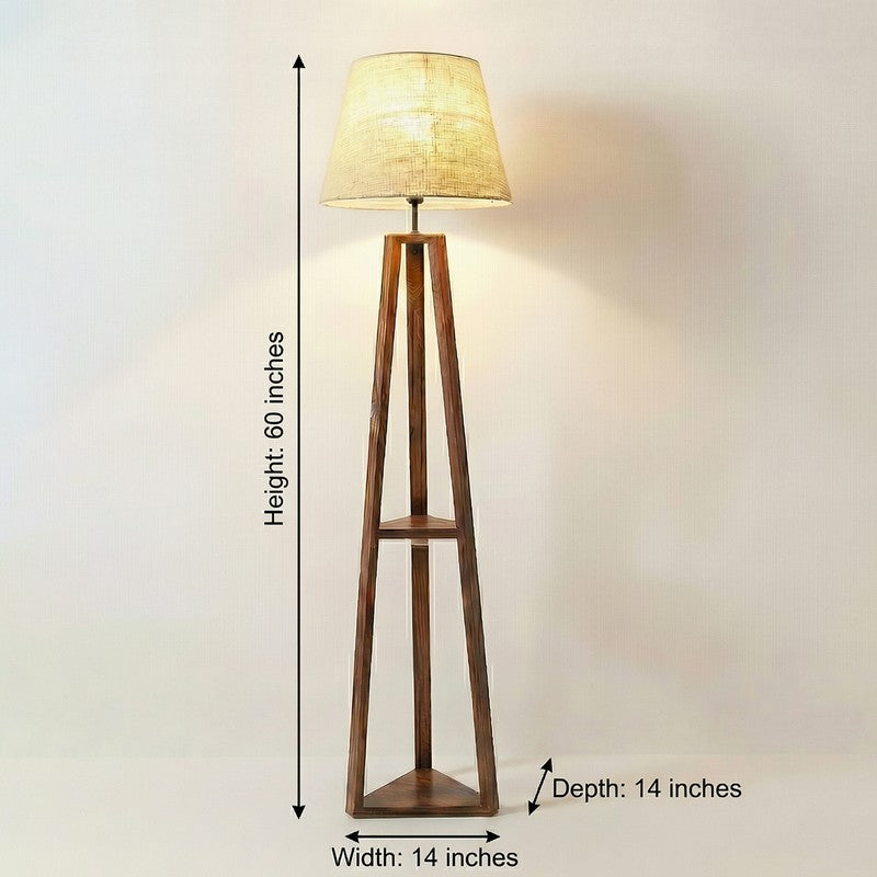 Kaisen Shelf Tripod Wooden Floor Lamp media 10